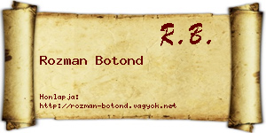 Rozman Botond névjegykártya